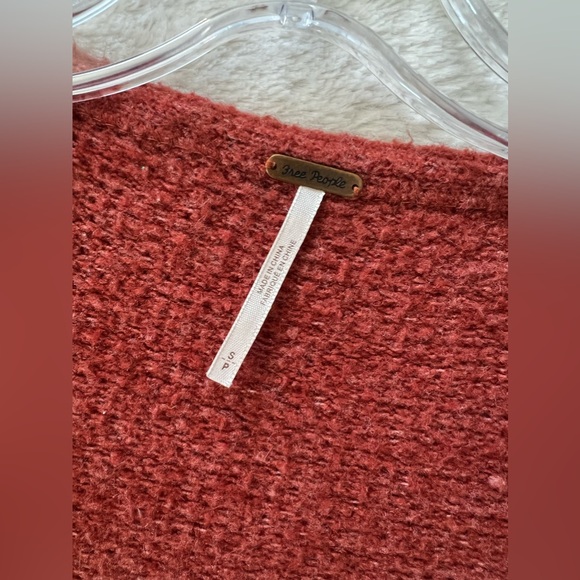 Free People Cross Red Knit Pullover Sweater - Picture 3 of 8